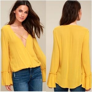 LULU’S Ryland Mustard Yellow Long Sleeve Top